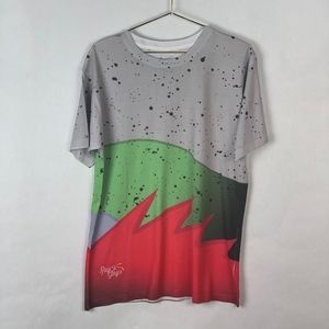 Gray Mens Size M Splatter Graphic Tee